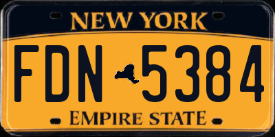 NY license plate FDN5384
