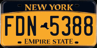NY license plate FDN5388