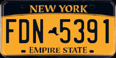 NY license plate FDN5391