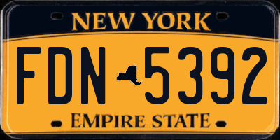 NY license plate FDN5392