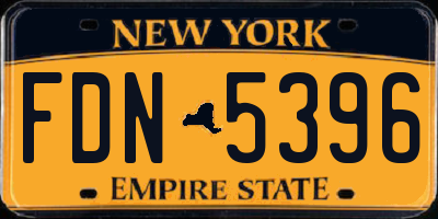 NY license plate FDN5396
