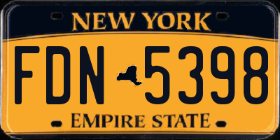 NY license plate FDN5398