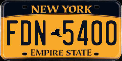NY license plate FDN5400