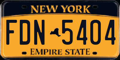 NY license plate FDN5404