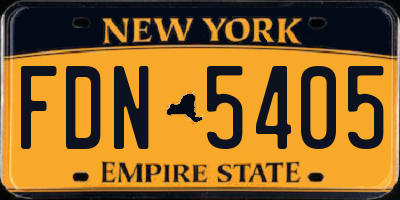 NY license plate FDN5405