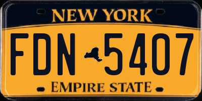 NY license plate FDN5407