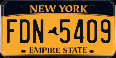 NY license plate FDN5409
