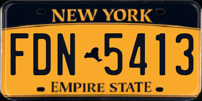 NY license plate FDN5413