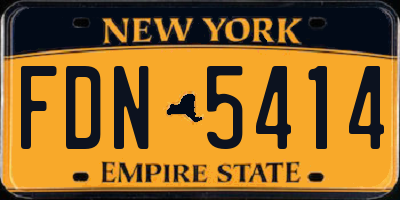 NY license plate FDN5414