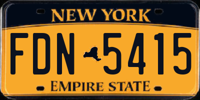 NY license plate FDN5415
