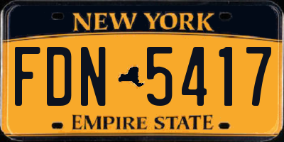NY license plate FDN5417
