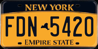 NY license plate FDN5420