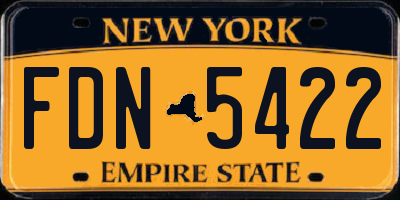 NY license plate FDN5422