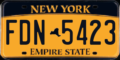 NY license plate FDN5423