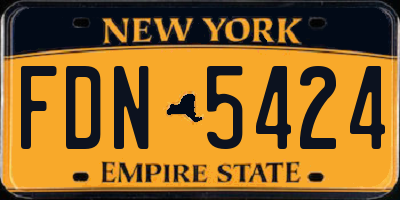 NY license plate FDN5424