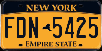 NY license plate FDN5425