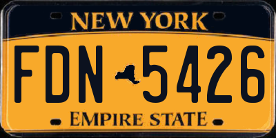 NY license plate FDN5426