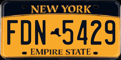 NY license plate FDN5429
