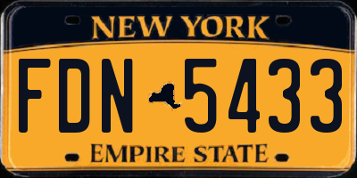 NY license plate FDN5433