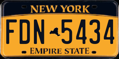 NY license plate FDN5434