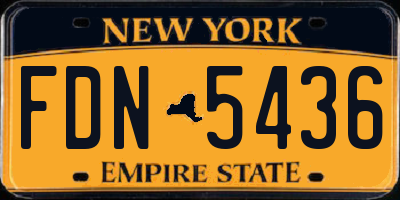 NY license plate FDN5436