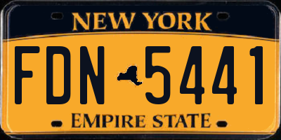 NY license plate FDN5441