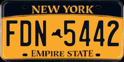 NY license plate FDN5442