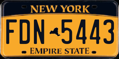 NY license plate FDN5443