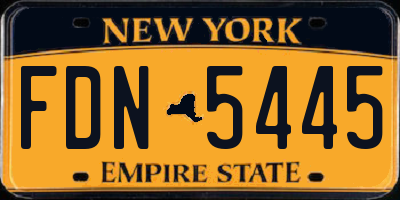 NY license plate FDN5445