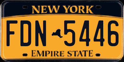 NY license plate FDN5446