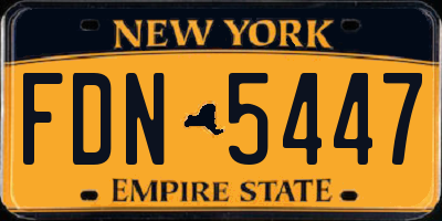 NY license plate FDN5447