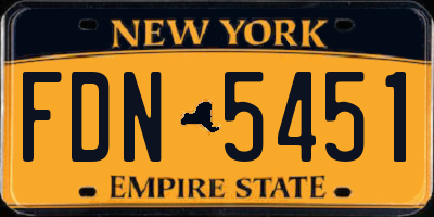 NY license plate FDN5451