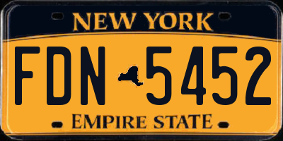 NY license plate FDN5452