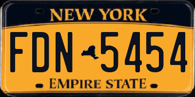 NY license plate FDN5454