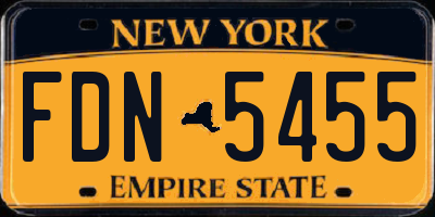 NY license plate FDN5455