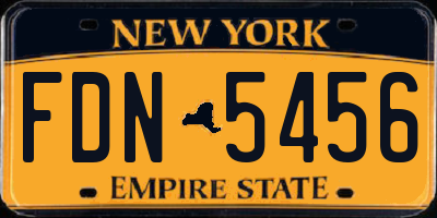 NY license plate FDN5456