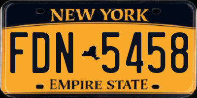 NY license plate FDN5458