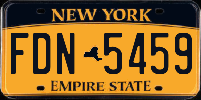 NY license plate FDN5459