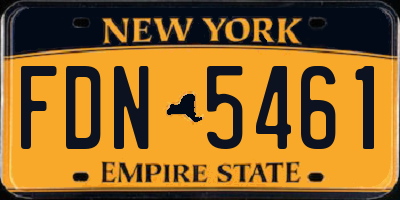 NY license plate FDN5461