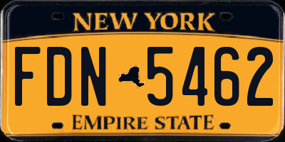 NY license plate FDN5462
