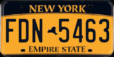 NY license plate FDN5463