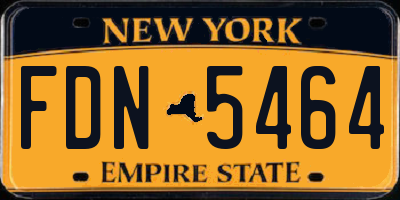 NY license plate FDN5464