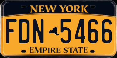 NY license plate FDN5466