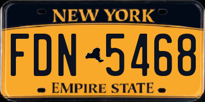 NY license plate FDN5468