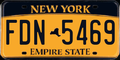 NY license plate FDN5469