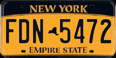 NY license plate FDN5472