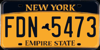 NY license plate FDN5473