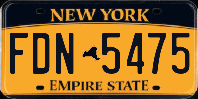 NY license plate FDN5475