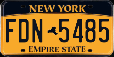NY license plate FDN5485