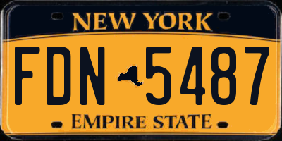 NY license plate FDN5487